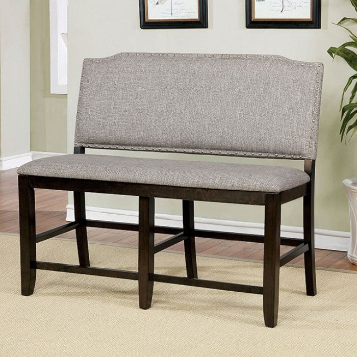 FOA Taegan Transitional Nailhead Trim Counterheight Dining Bench