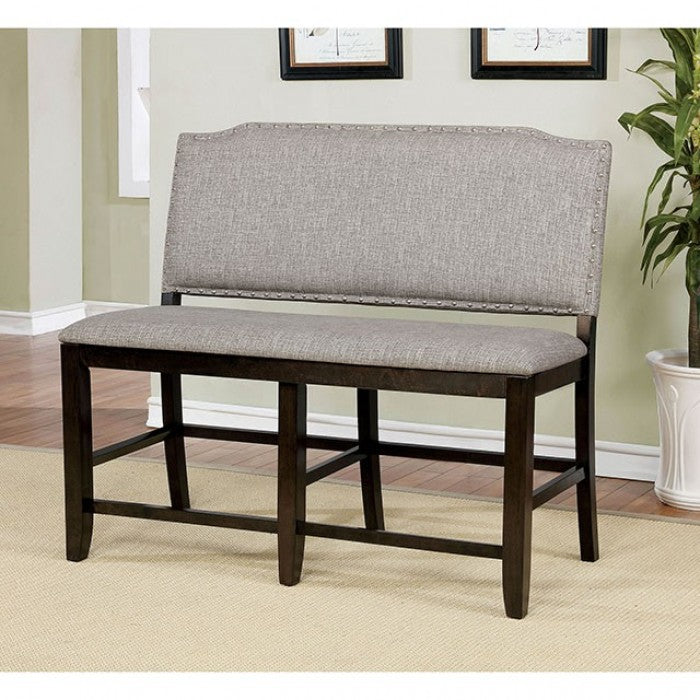 FOA Taegan Transitional Nailhead Trim Counterheight Dining Bench