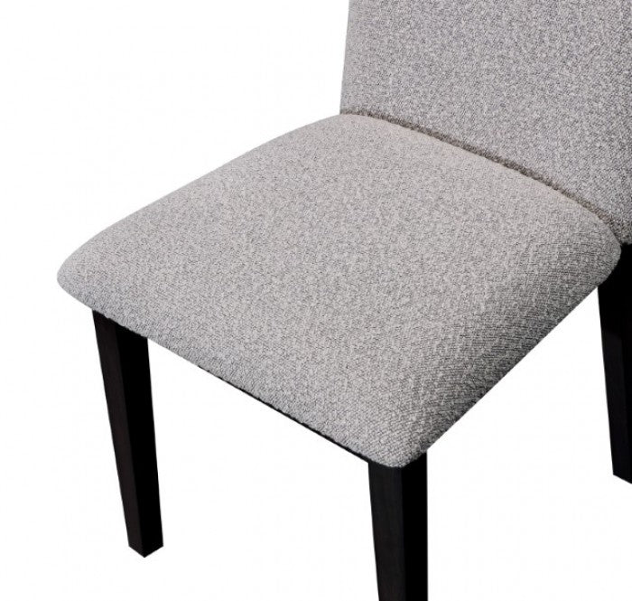 FOA Orland Contemporary Boucle Fabric Dining Side Chair - Dark Walnut/Gray