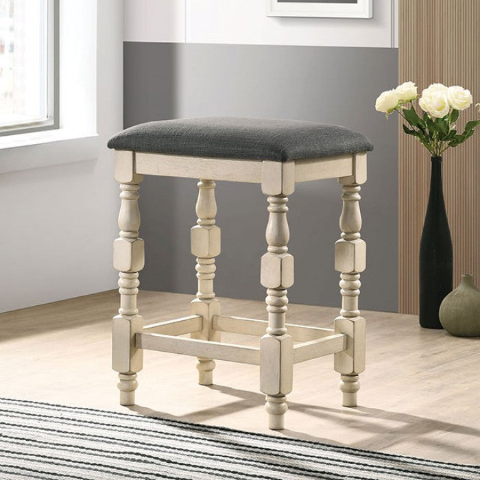 FOA Plymouth Transitional Padded Fabric Seat Counterheight Bar Stool