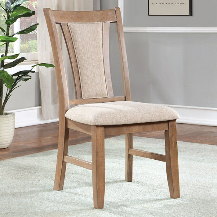 FOA Upminster Set of 2 Side Dining Chair - Natural Tone/Beige