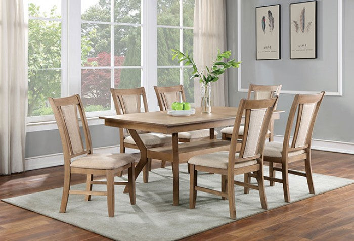 FOA Upminster Set of 2 Side Dining Chair - Natural Tone/Beige