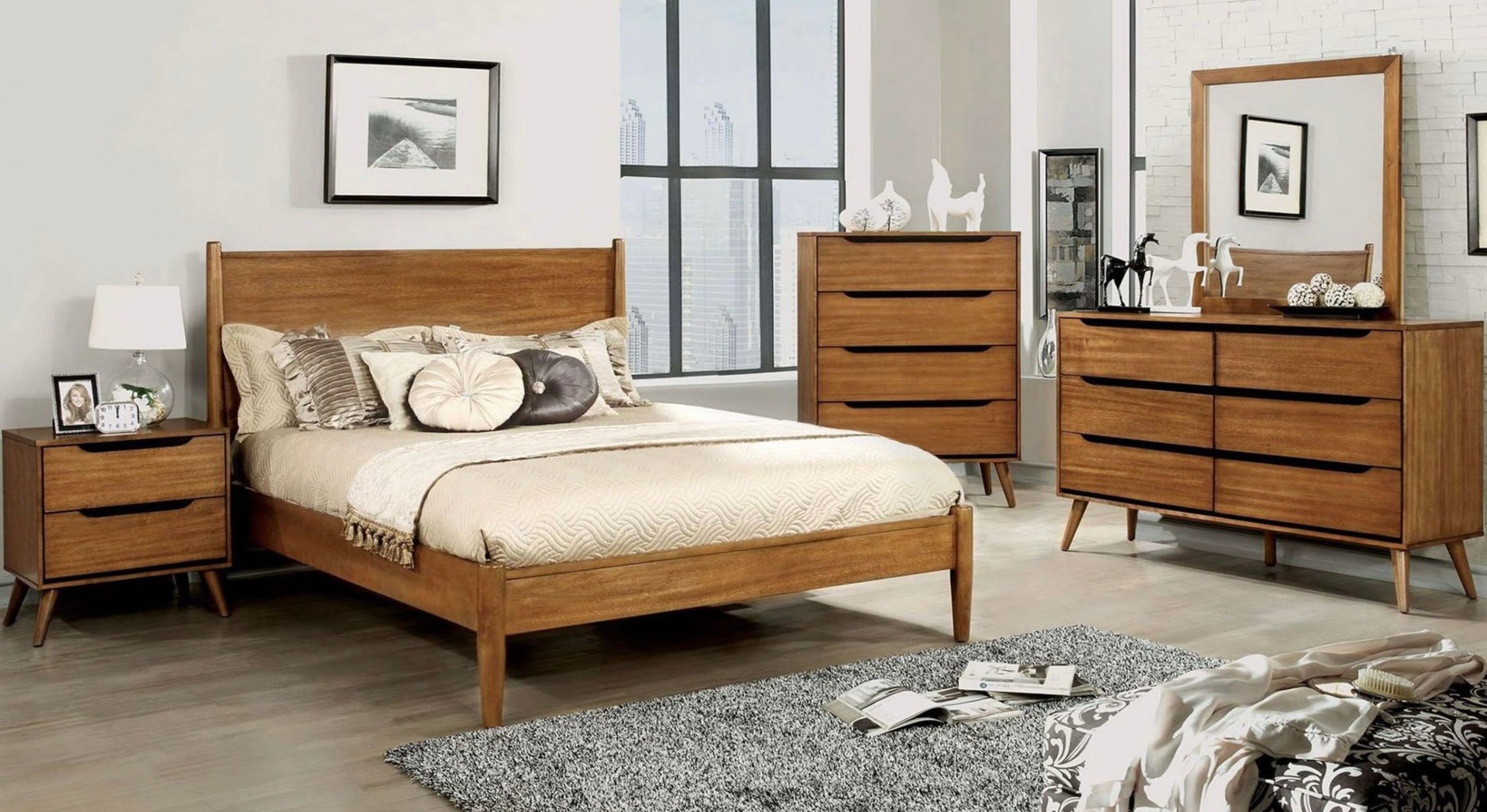 Lennart Mid-Century Modern King Bedroom Set