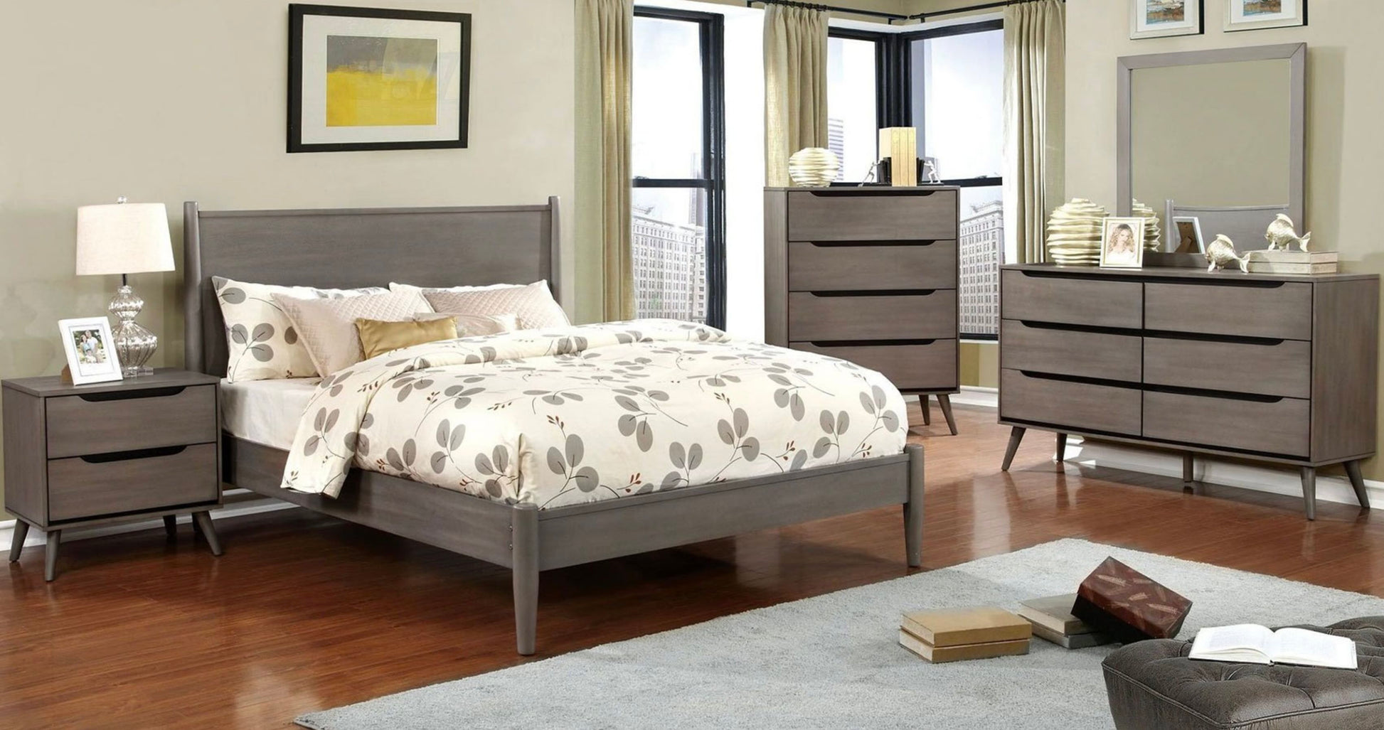 Lennart Mid-Century Modern King Bedroom Set