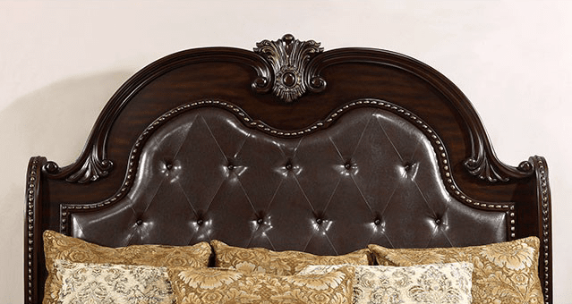 Fromberg Lavish Traditional Queen Bed - Brown Cherry