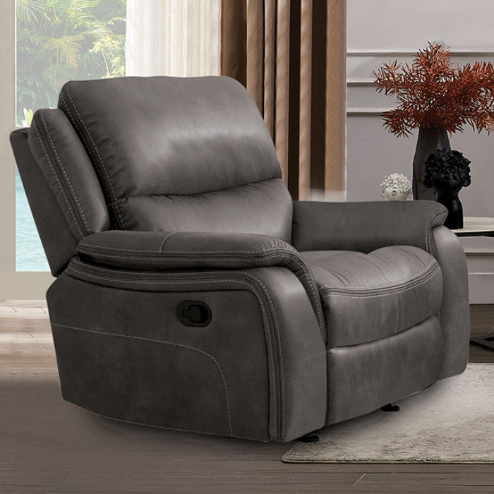 FOA Henricus Transitional Glider Recliner - Dark Gray