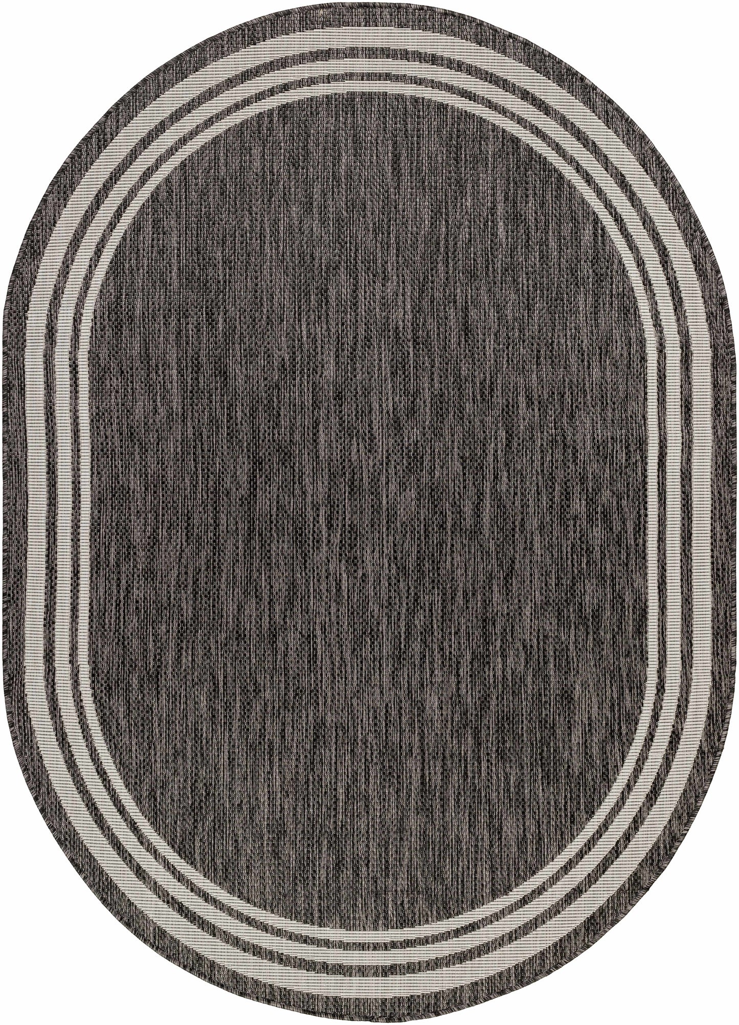 Coonamble Bordered Antrasit Outdoor Rug