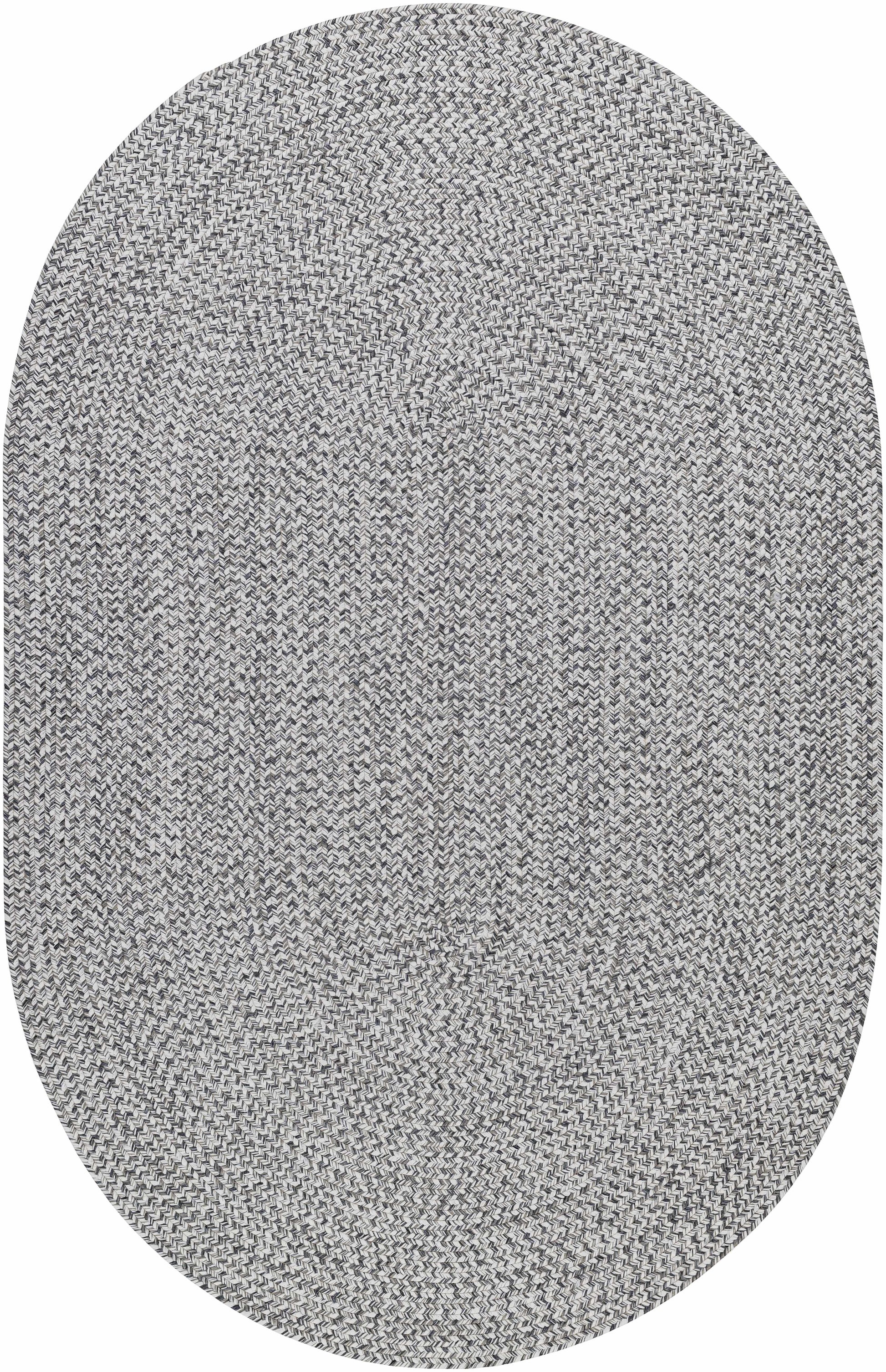 Cream Charcoal Braided Faux Jute Rug