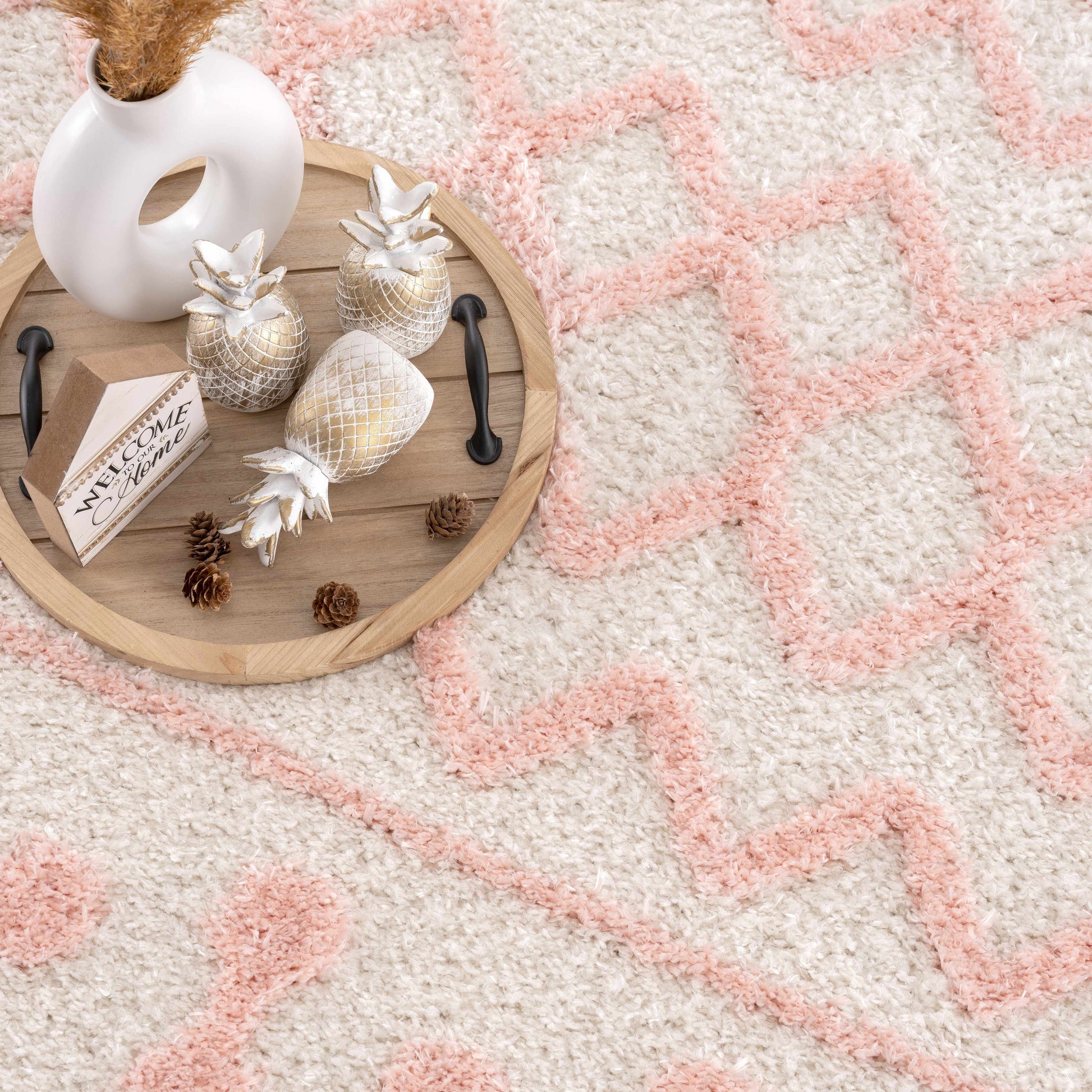 Darva Pink Plush Area Carpet