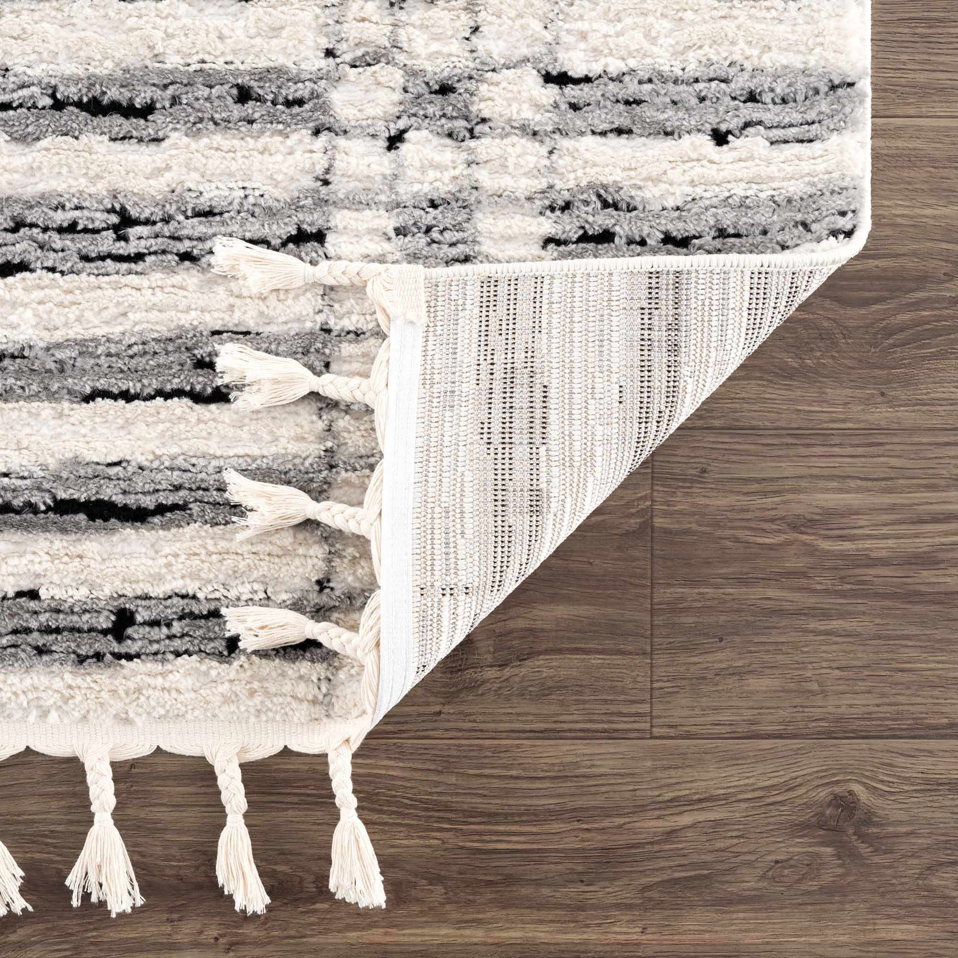 Nava Grid Plush Tassel Rug - Limited Edition