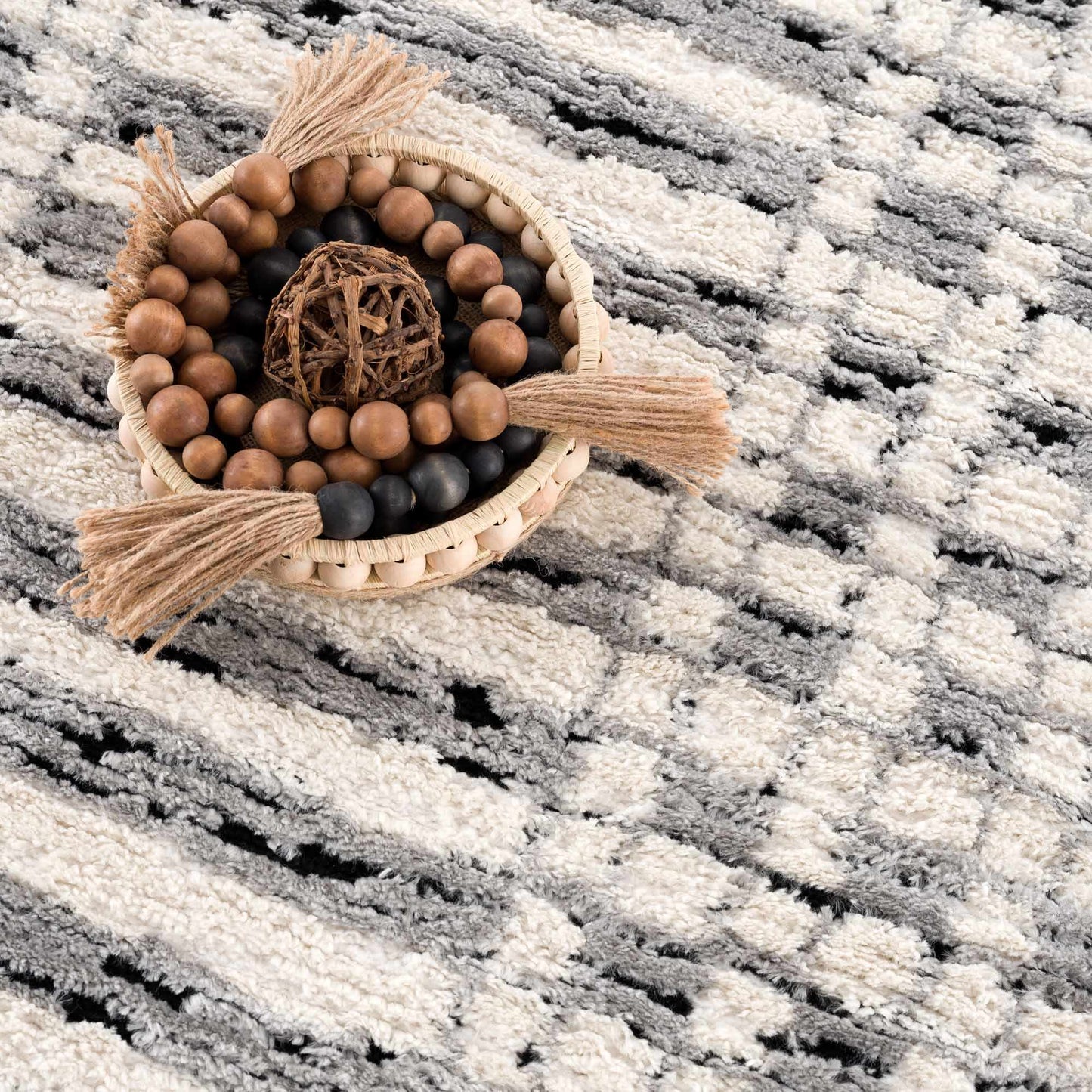 Nava Grid Plush Tassel Rug - Limited Edition