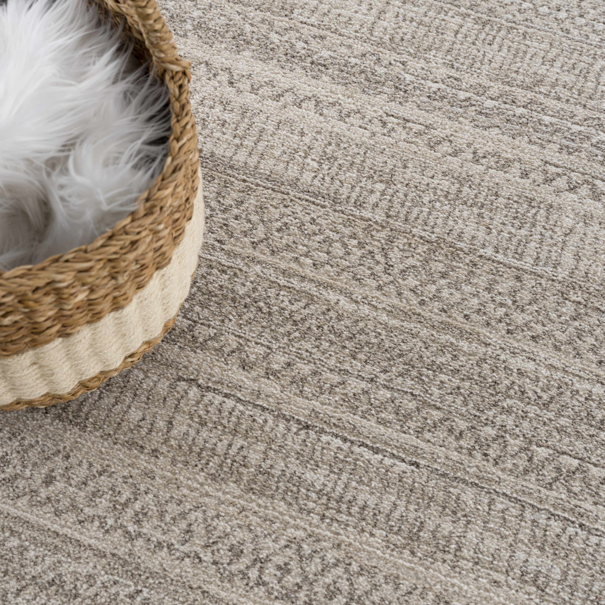 Nate Beige Tribal High Pile Carpet