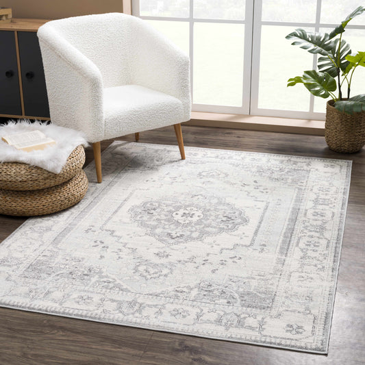 Ivory & Gray Medallion Rug TGS2315 - Limited Edition