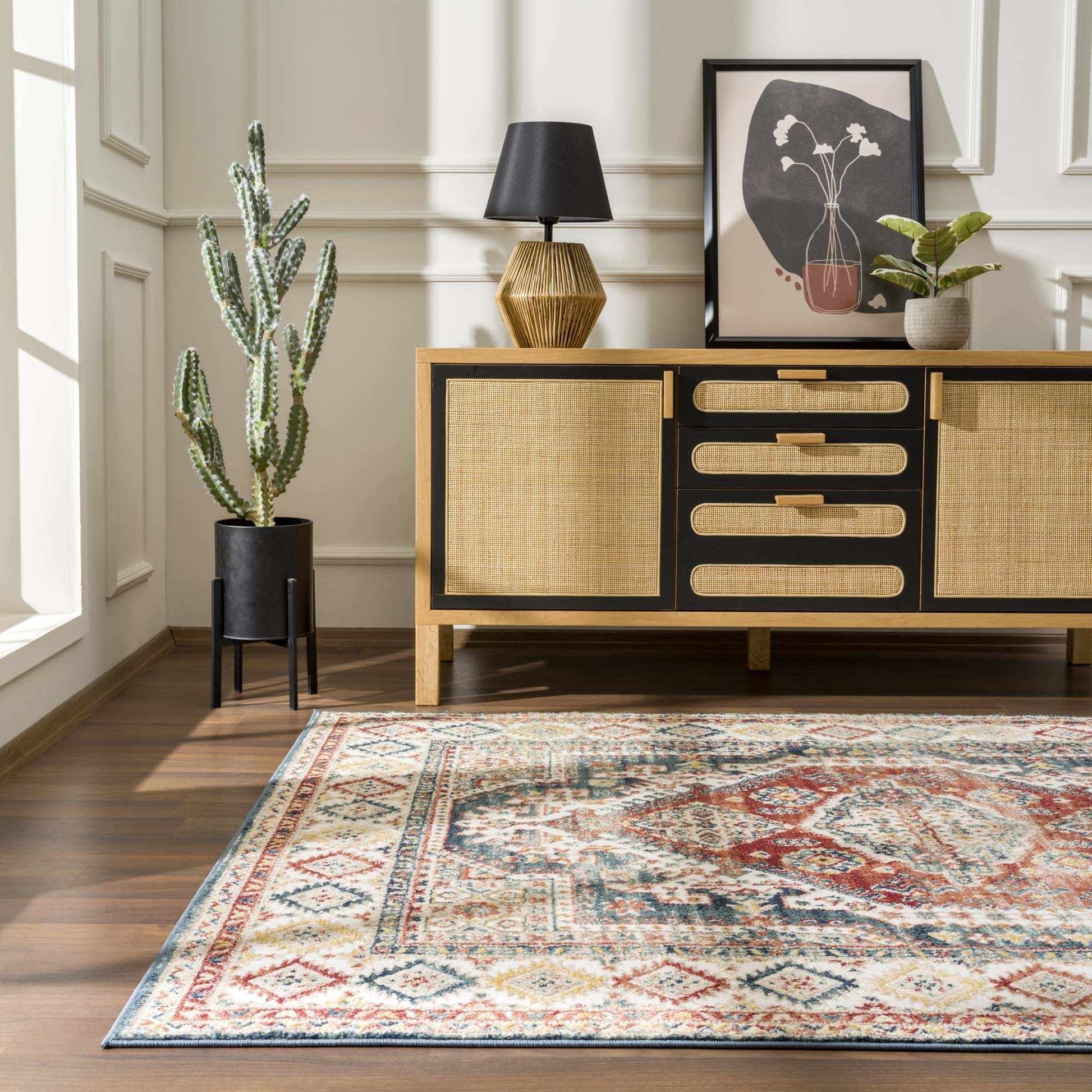 Brend Rust Medallion Area Rug