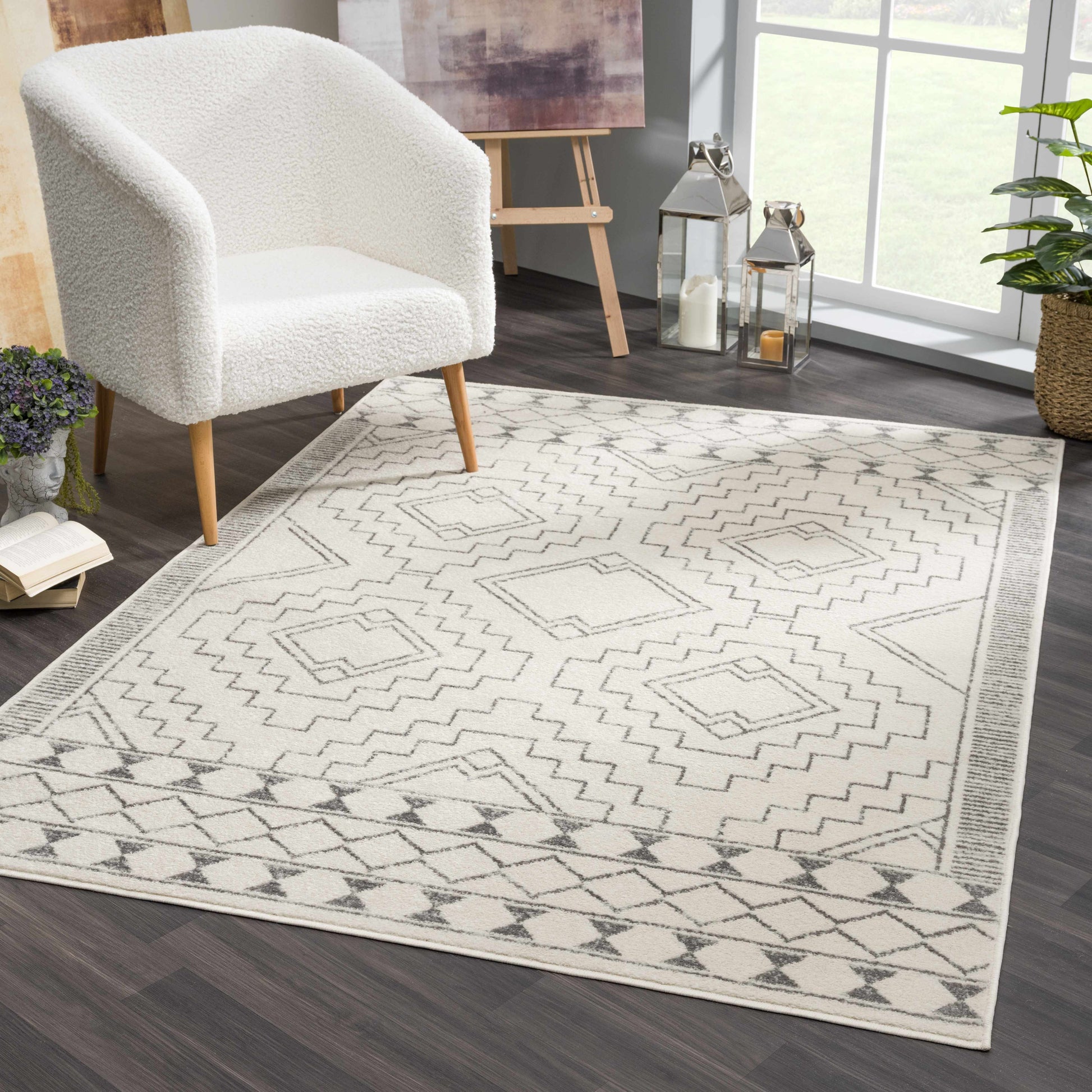 KMRSH-4614 Ivory Tribal Carpet - Limited Edition