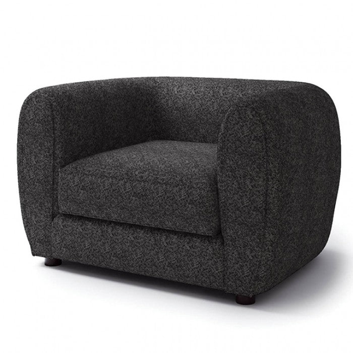 FOA Verdal Contemporary Fabric Accent Chair - Black