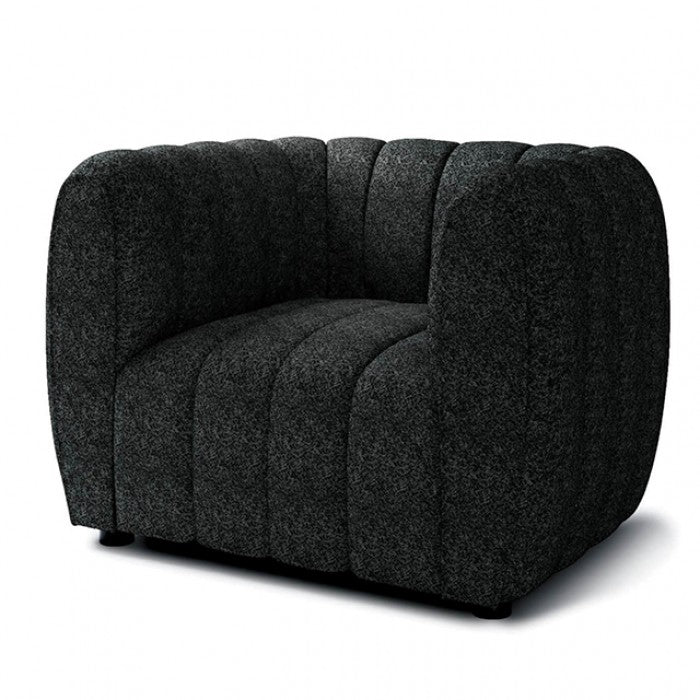 FOA Aversa Contemporary Fabric Blend Accent Chair - Black