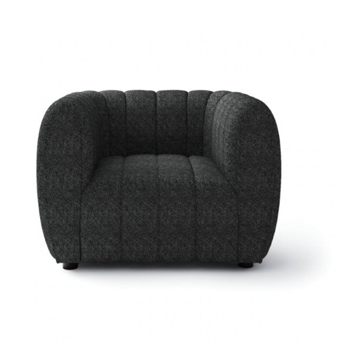 FOA Aversa Contemporary Fabric Blend Accent Chair - Black