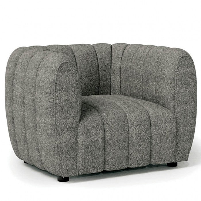 FOA Aversa Contemporary Fabric Blend Accent Chair - Charcoal Gray