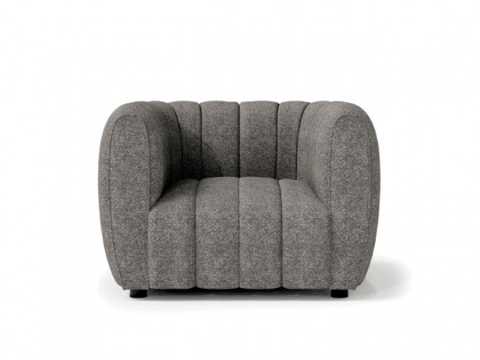 FOA Aversa Contemporary Fabric Blend Accent Chair - Charcoal Gray