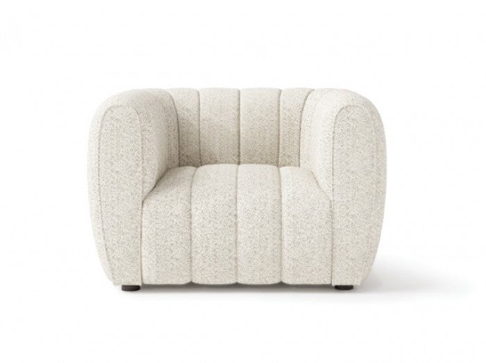 FOA Aversa Contemporary Fabric Blend Accent Chair - Off-White