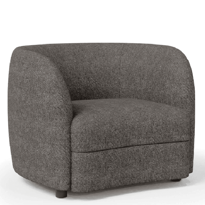 FOA Versoix Contemporary Kidney-Style Seat Accent Chair - Charcoal Gray