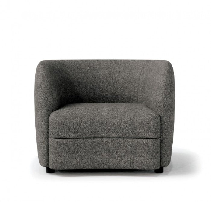 FOA Versoix Contemporary Kidney-Style Seat Accent Chair - Charcoal Gray