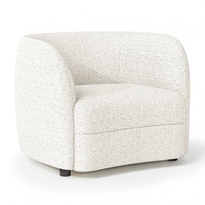 FOA Versoix Contemporary Kidney-Style Seat Accent Chair - Off-White