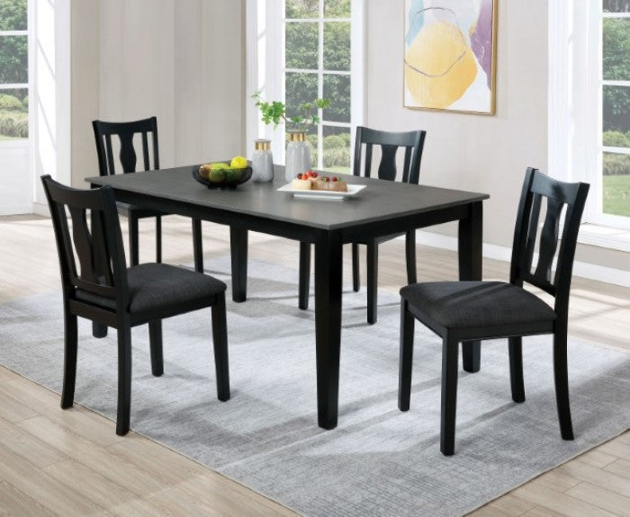 FOA Carbey Transitional 5-Piece Fiddle Back Design Dining Set