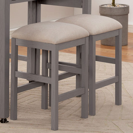 FOA Whitehall Rustic Rustic Bar Stool - White/Light Gray/Beige