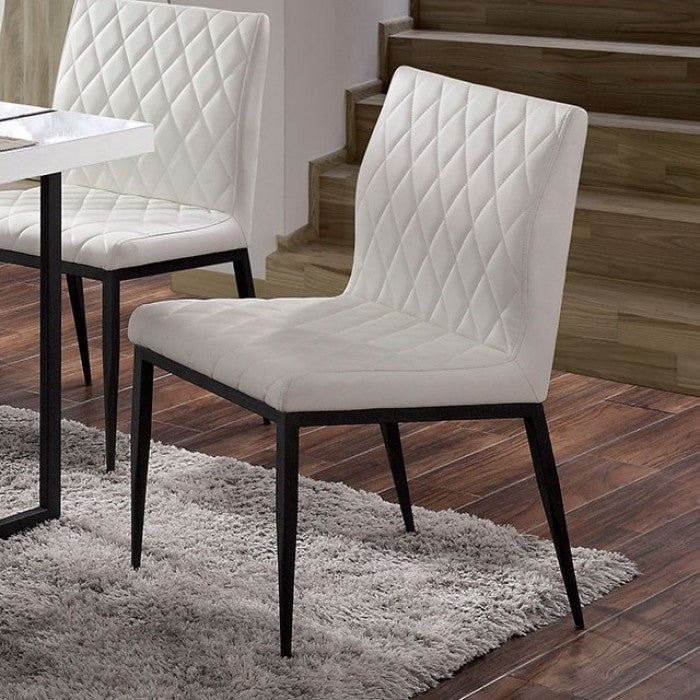 FOA Alisha Contemporary Diamond Stitching Set of 2 Dining Side Chair