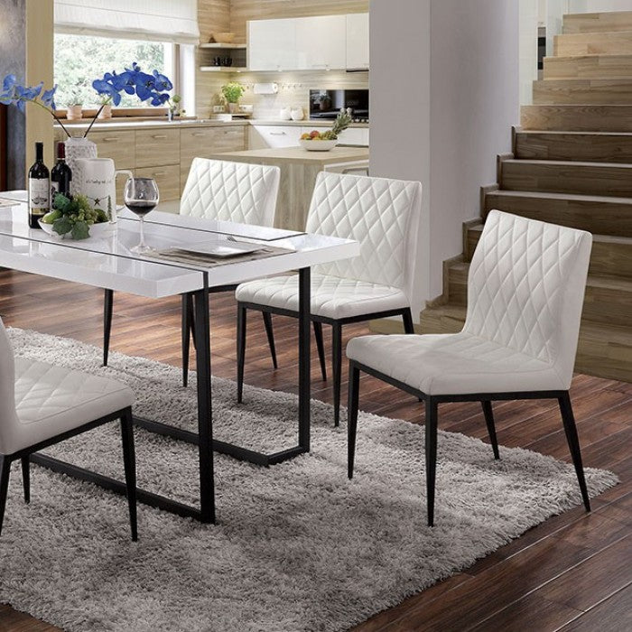 FOA Alisha Contemporary Diamond Stitching Set of 2 Dining Side Chair