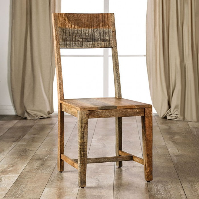 FOA Galanthus Rustic Style Solid Mango Hardwood Side Dining Chair