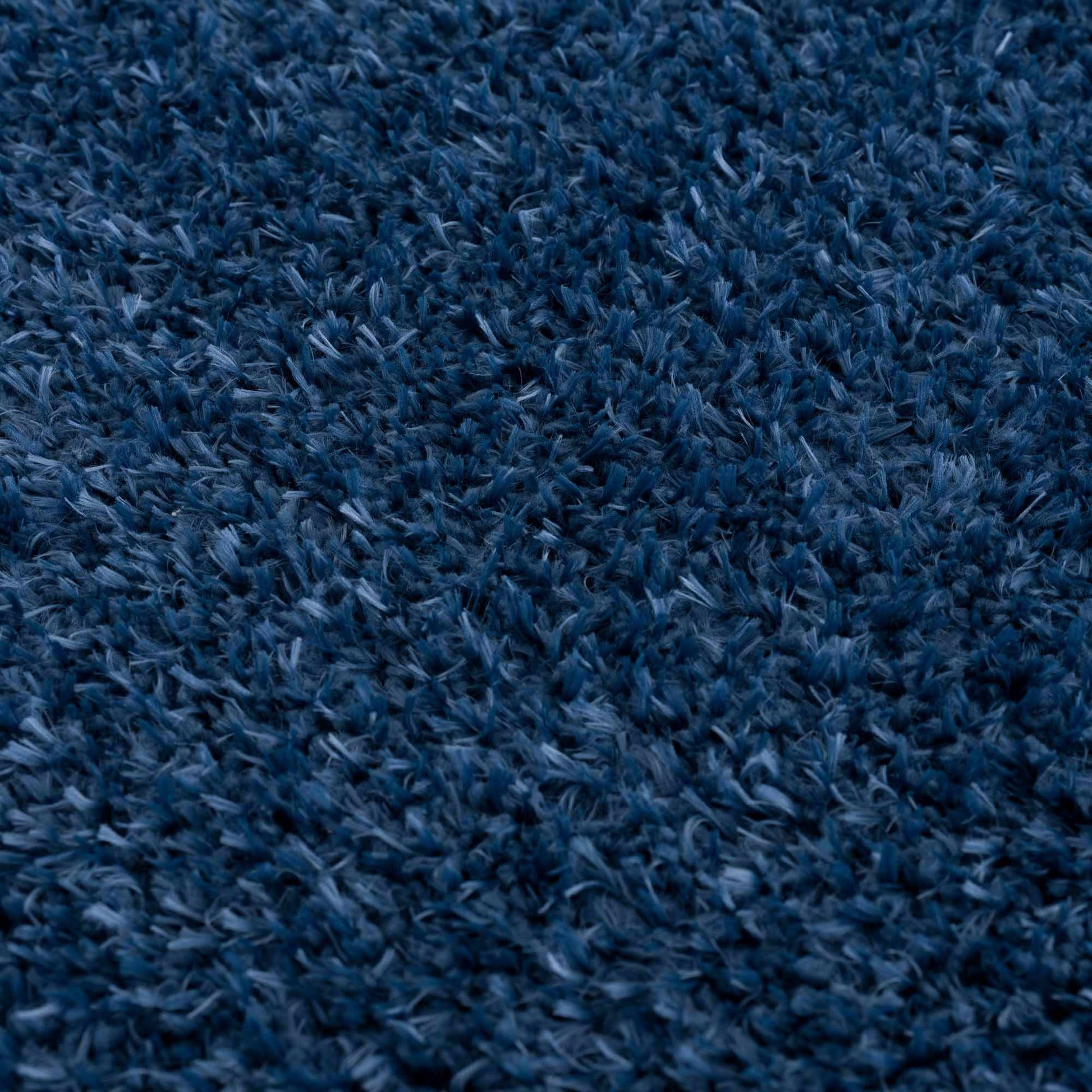 Faina Solid Dark Blue Shag Rug Washable