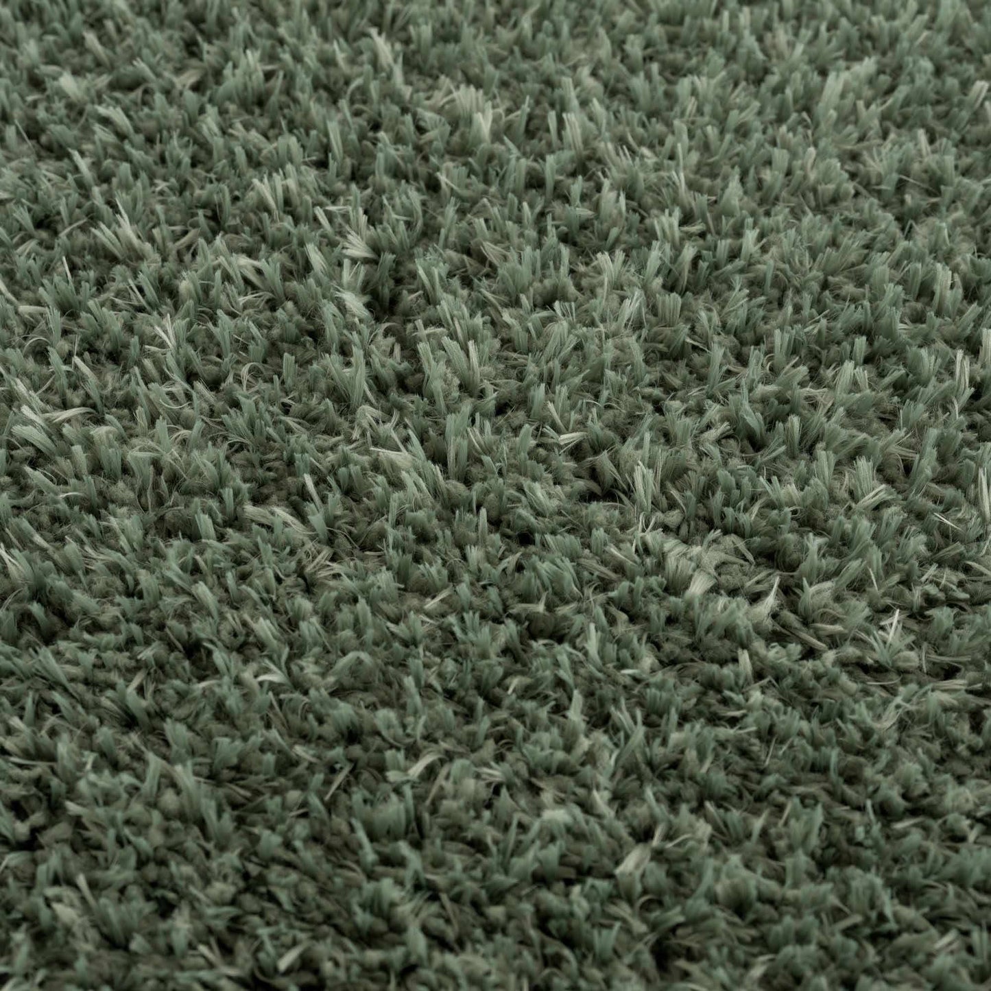 Faina Solid Green Shag Rug Washable