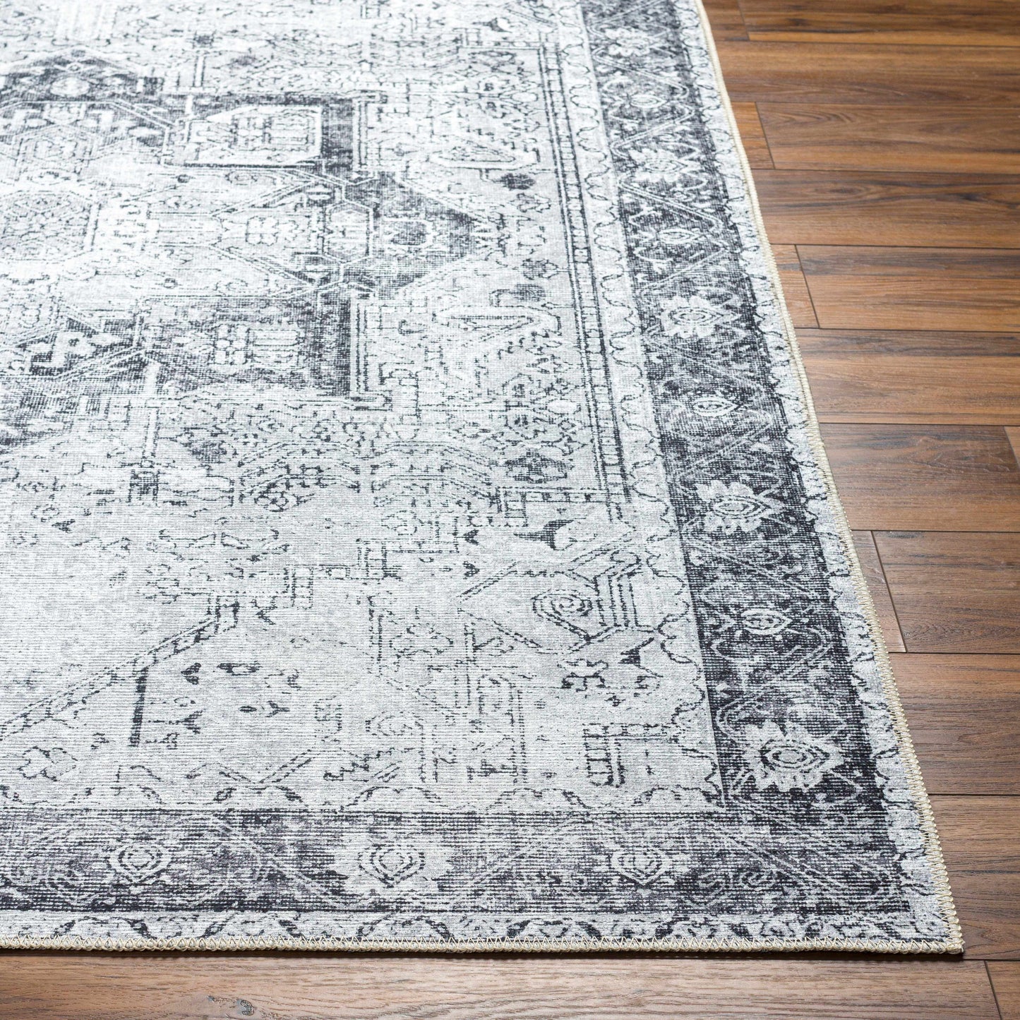 Rosman Gray Washable Rug - Clearance