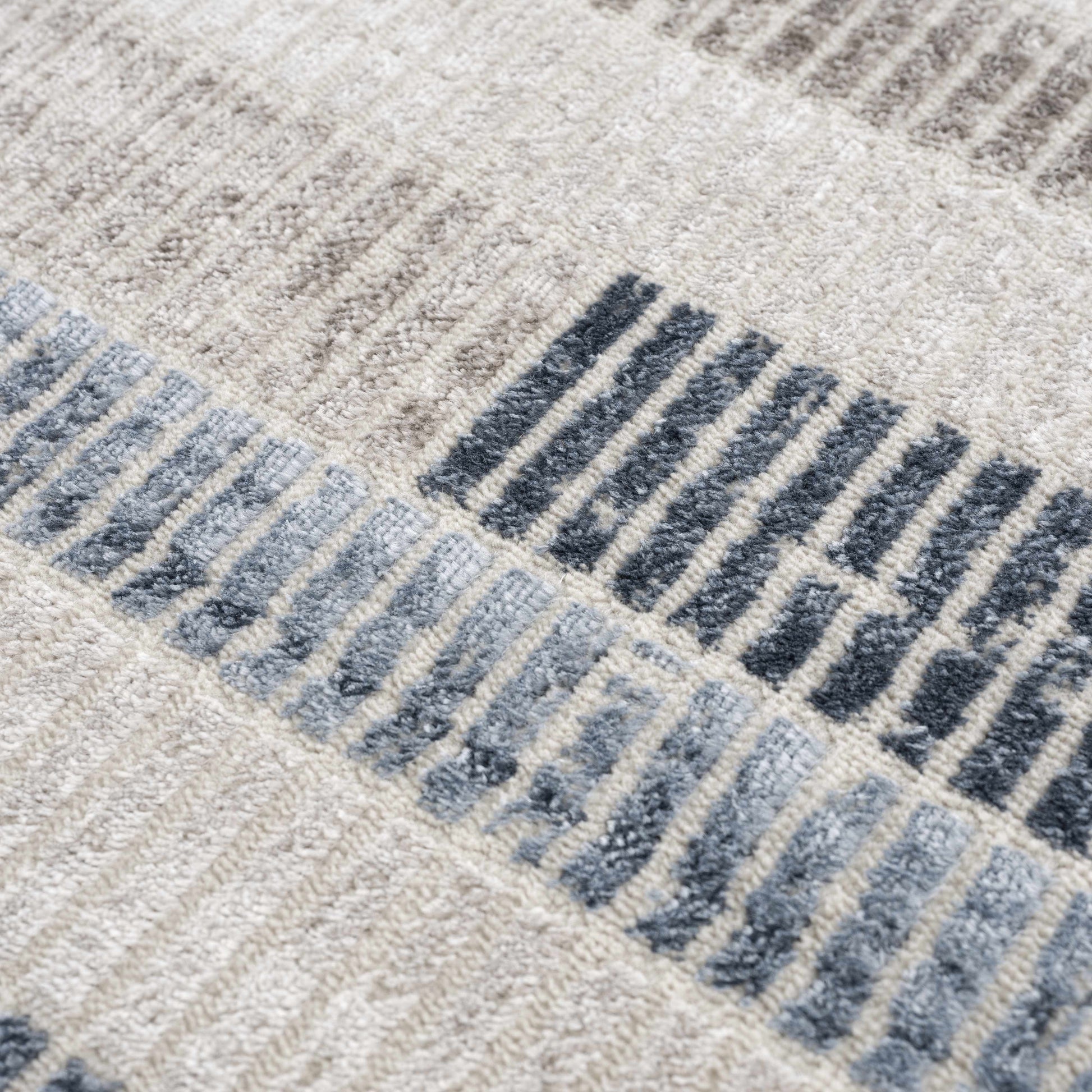 Brisa Patch Blue Striped Modern Rug - Limited Edition