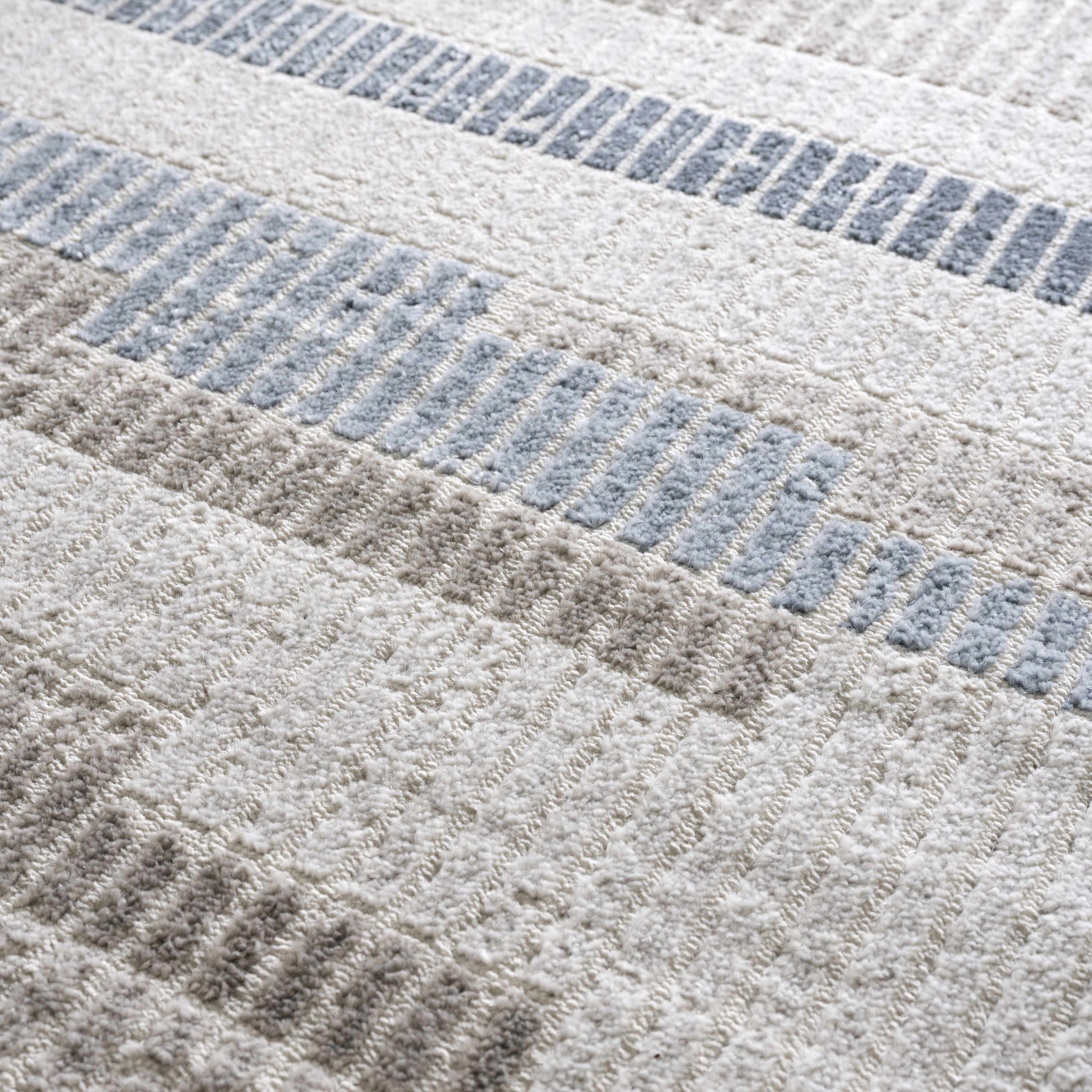 Brisa Patch Blue Striped Modern Rug - Limited Edition