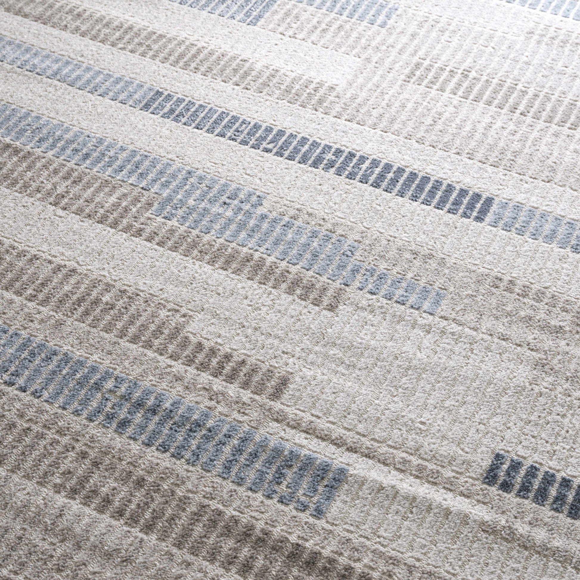 Brisa Patch Blue Striped Modern Rug - Limited Edition