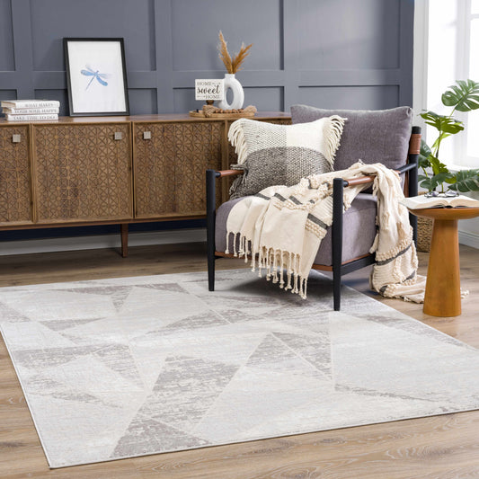 Basia Gray Geometric Modern Rug - Limited Edition