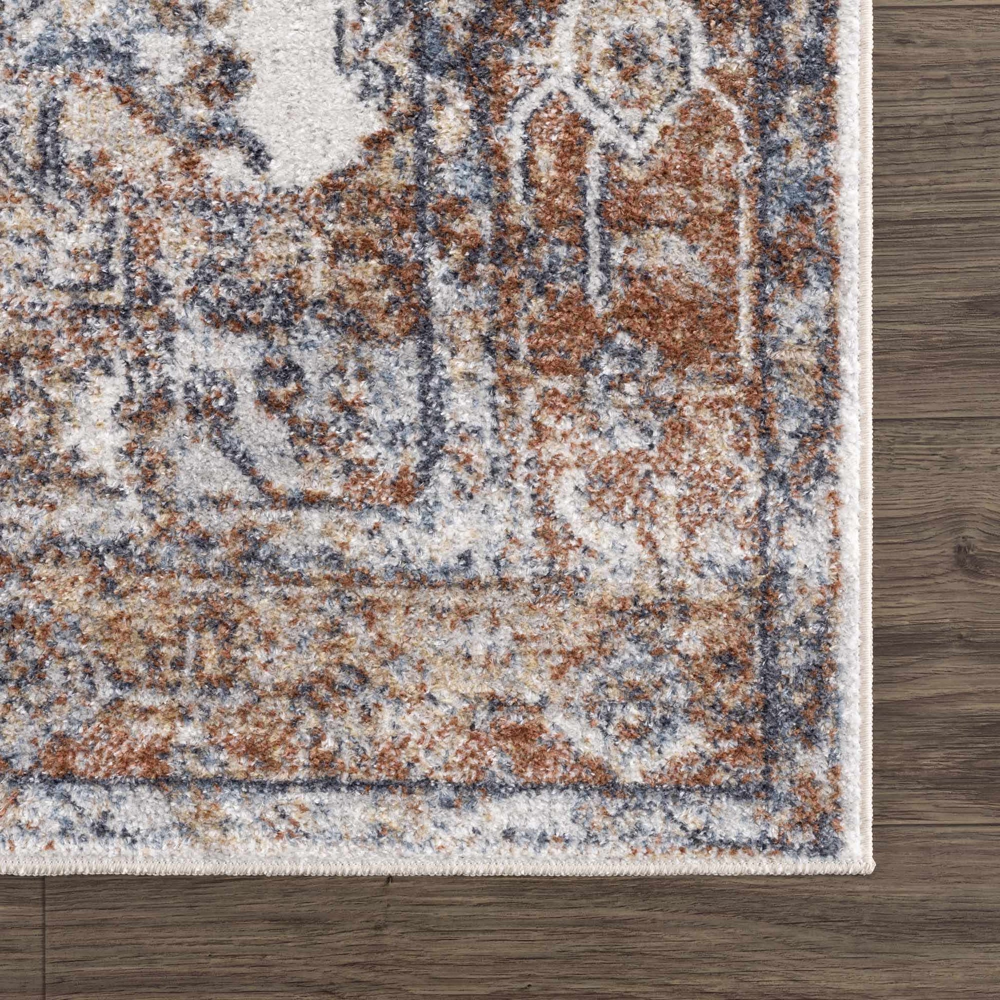 Rust Hera Washable Area Rug - Clearance