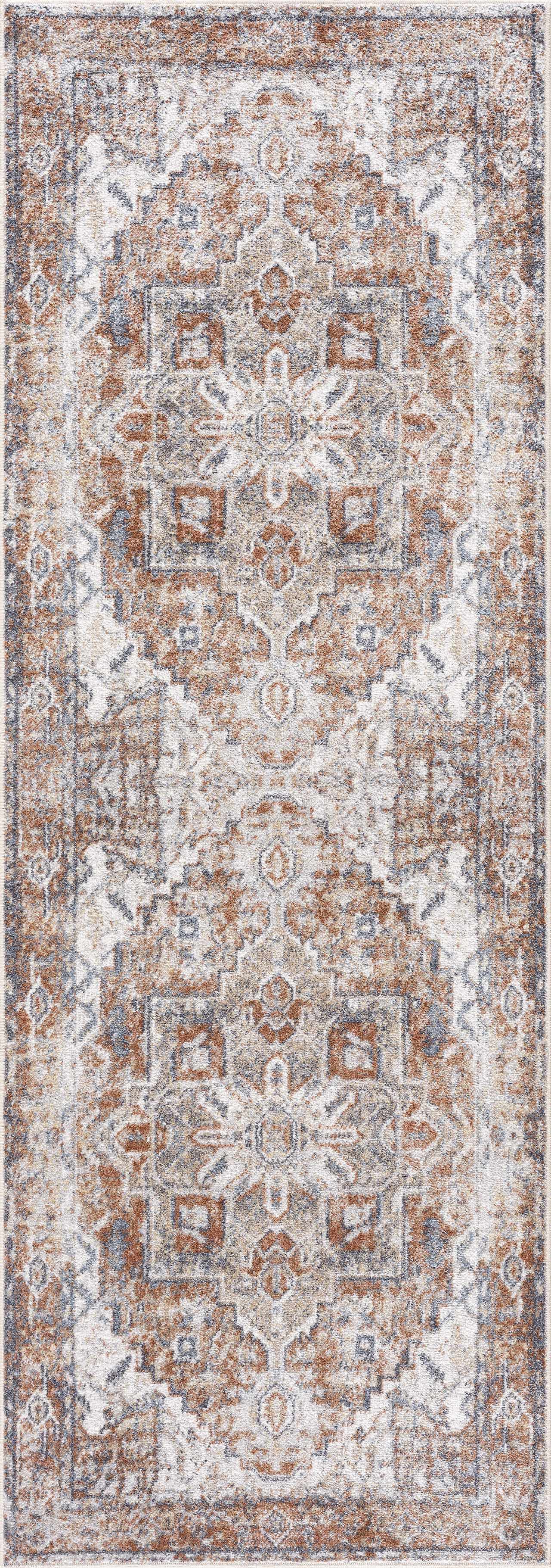 Rust Hera Washable Area Rug - Clearance