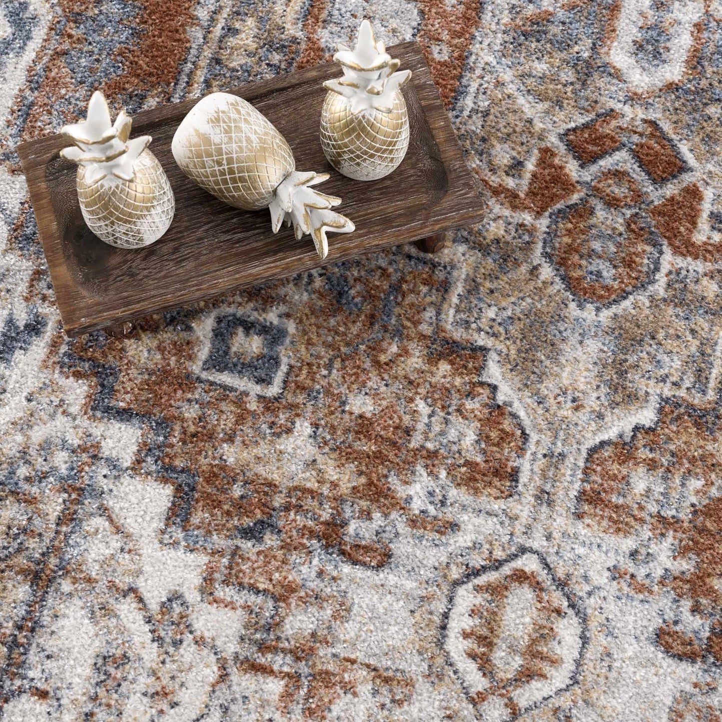 Rust Hera Washable Area Rug - Clearance