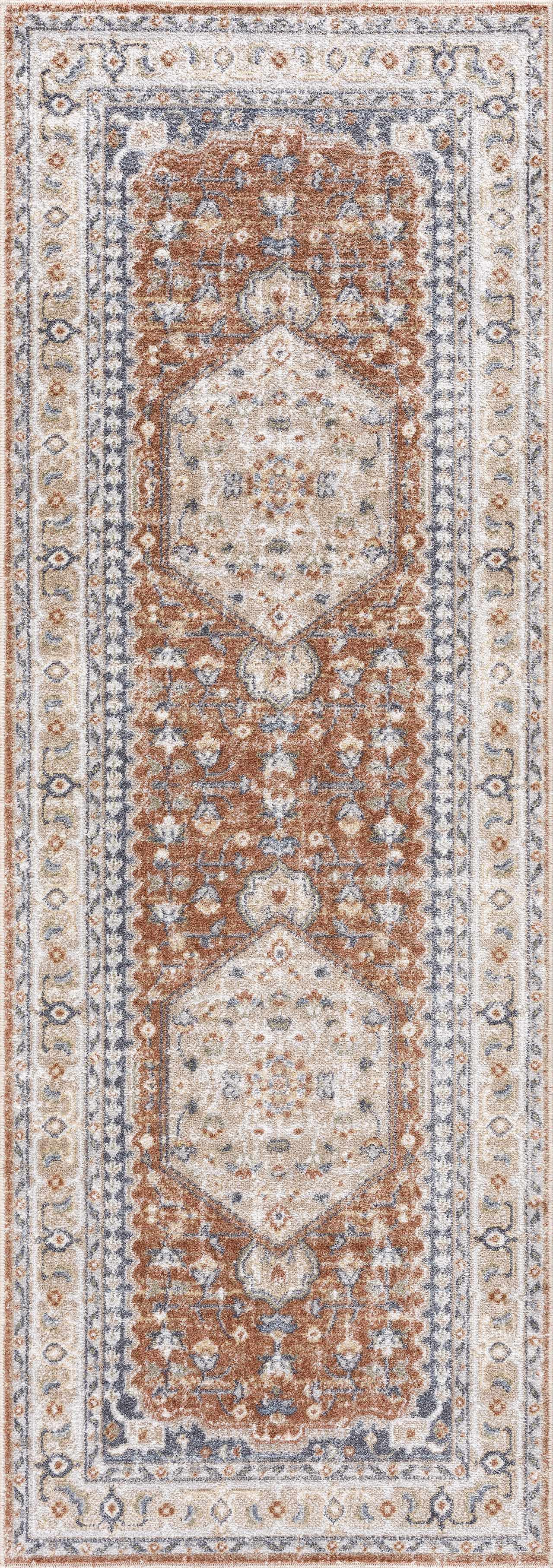 Gael Rust Washable Area Rug