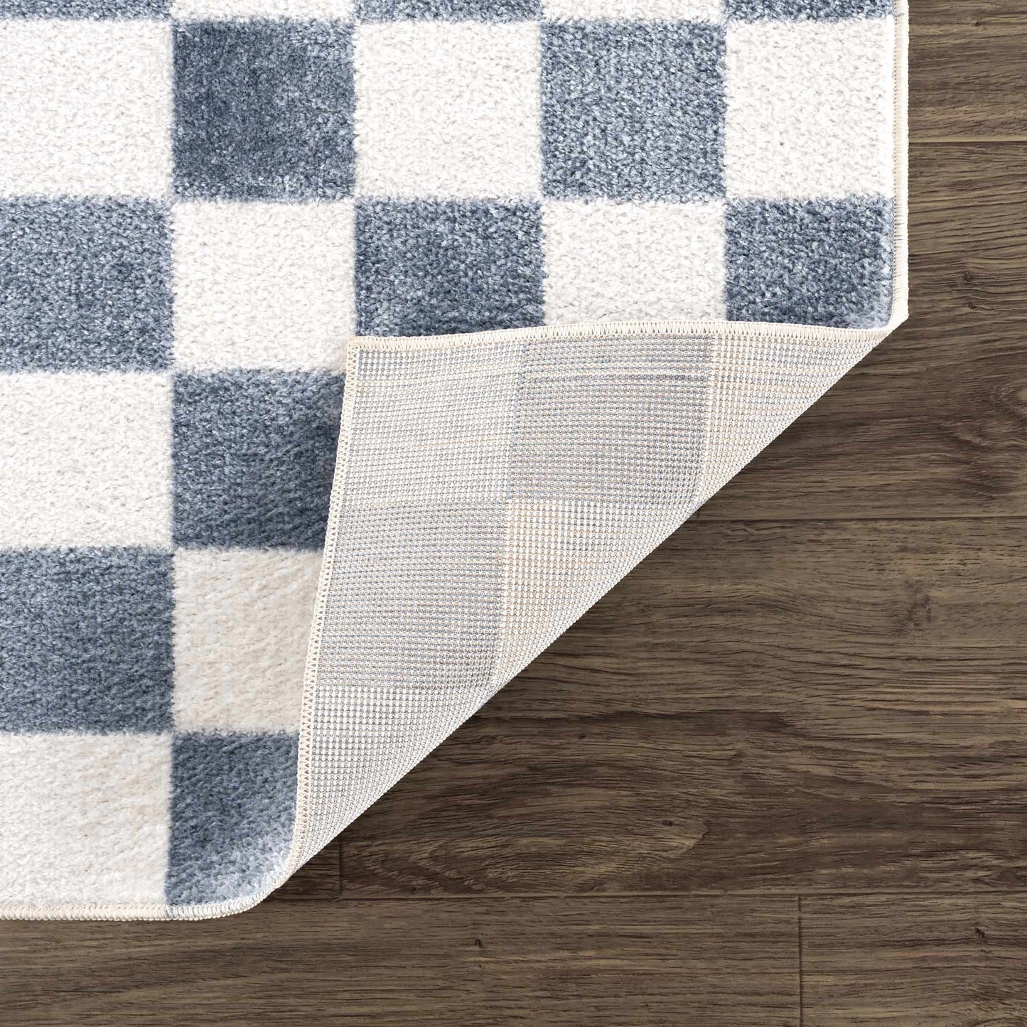 Brone Checkered Washable Area Rug