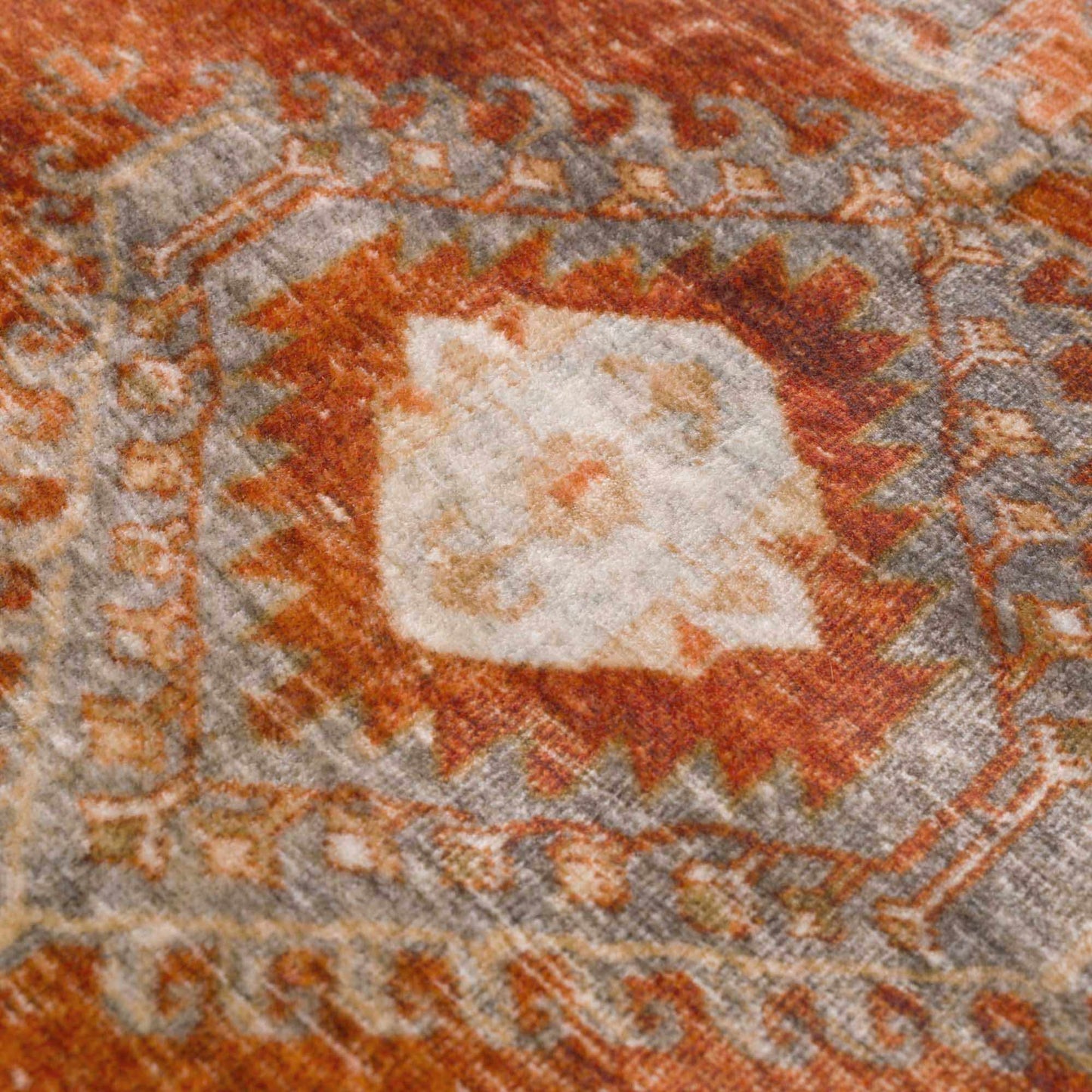 Kullar Orange Washable Area Rug