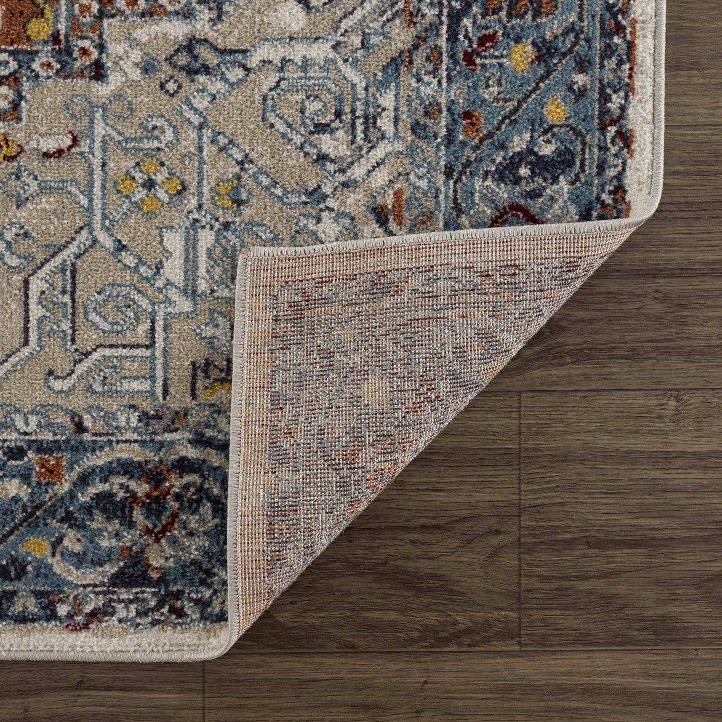 Cabacungan Blue & Rust Washable Area Rug - Clearance