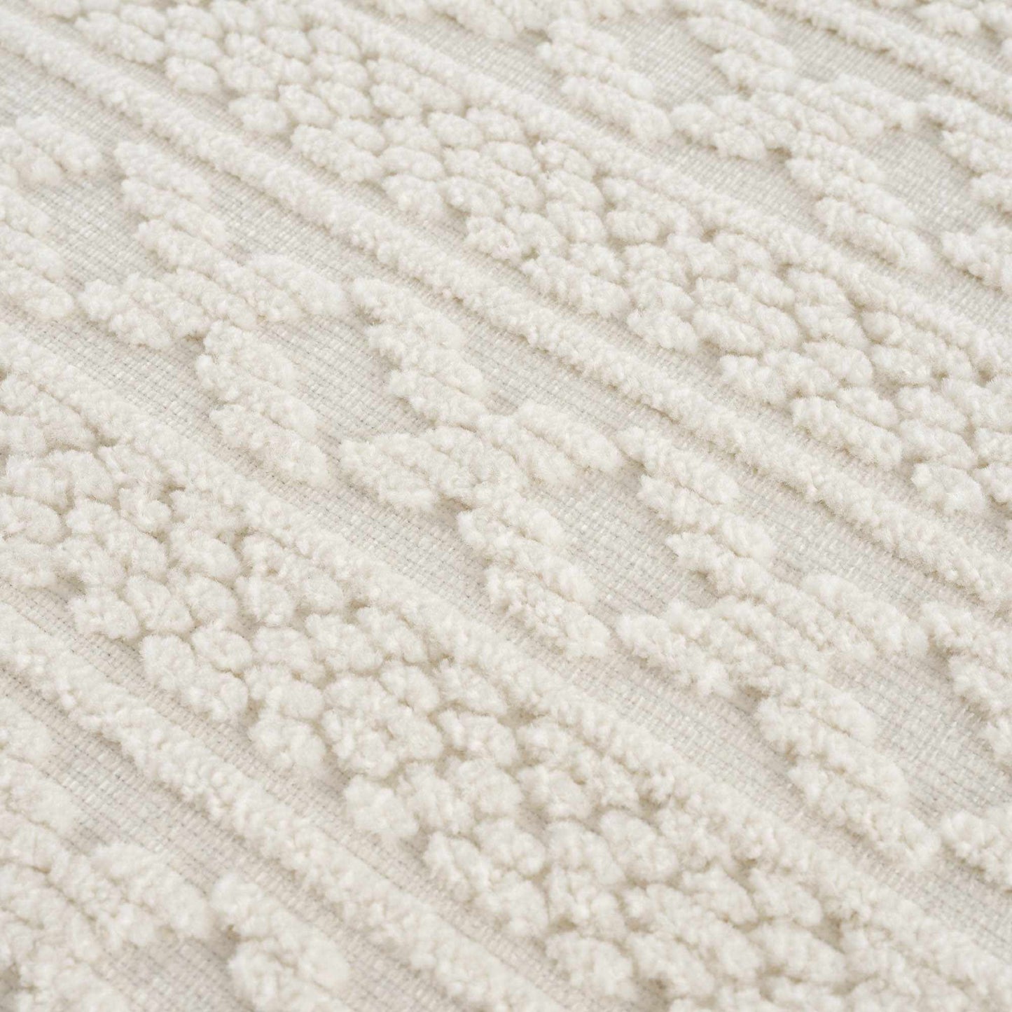 Fadey White Textured Washable Rug