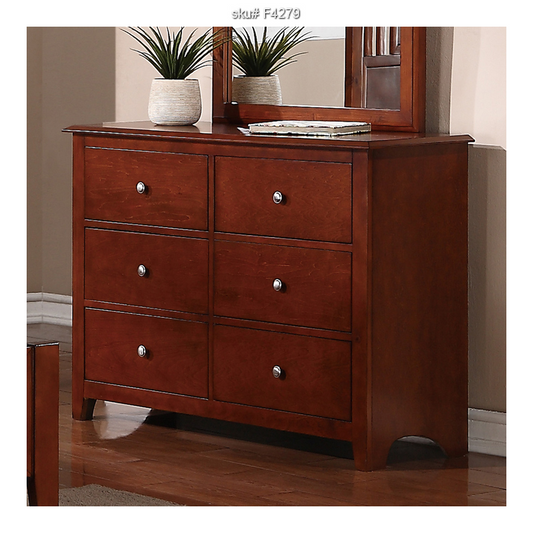 Poundex Contemporary Classic Design Cherry Dresser - F4737