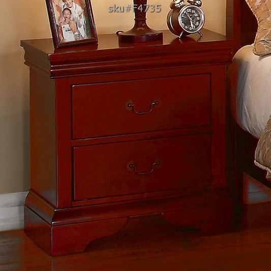 Poundex Contemporary Classic Design Cherry Nightstand - F4735